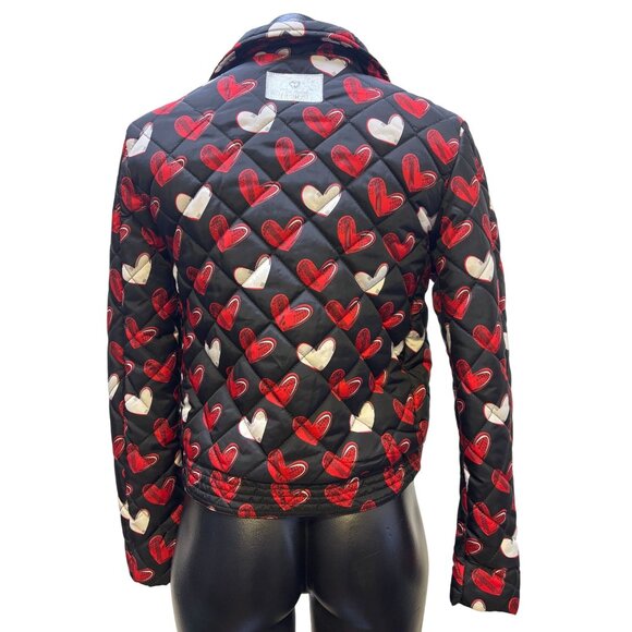 Blugirl Folies Quilted Heart Print Jacket Black & Red - Picture 2 of 8